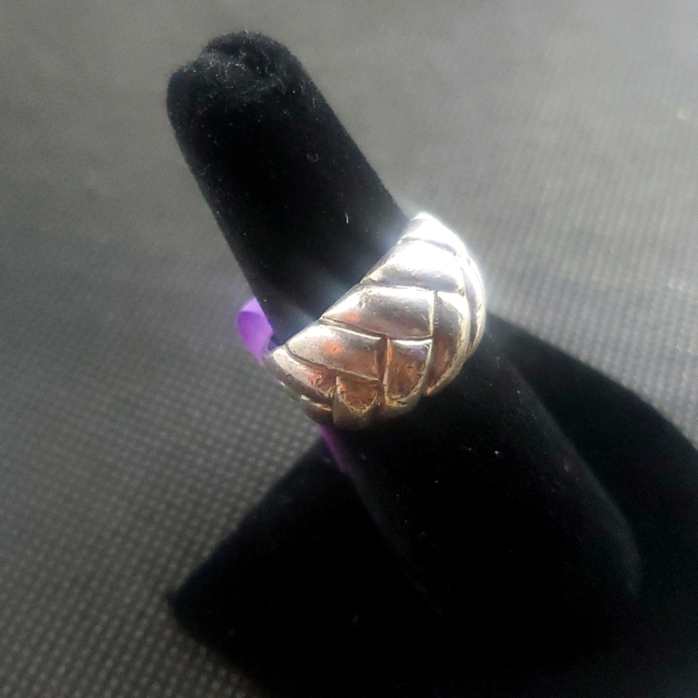 French braid design 925 Silver ring